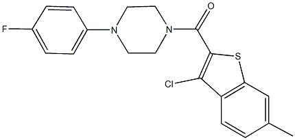 1-[(3-chloro-6-methyl-1-benzothien-2-yl)carbonyl]-4-(4-fluorophenyl)piperazine Struktur
