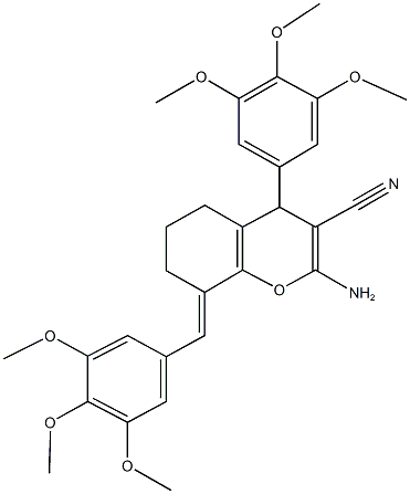 339583-07-2 2-amino-8-(3,4,5-trimethoxybenzylidene)-4-(3,4,5-trimethoxyphenyl)-5,6,7,8-tetrahydro-4H-chromene-3-carbonitrile
