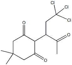 2-(1-acetyl-3,3,3-trichloropropyl)-5,5-dimethyl-1,3-cyclohexanedione Struktur
