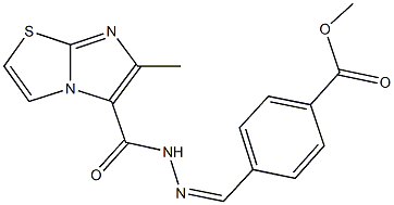 methyl 4-{2-[(6-methylimidazo[2,1-b][1,3]thiazol-5-yl)carbonyl]carbohydrazonoyl}benzoate Struktur
