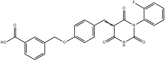 340310-74-9 3-({4-[(1-(2-fluorophenyl)-2,4,6-trioxotetrahydro-5(2H)-pyrimidinylidene)methyl]phenoxy}methyl)benzoic acid
