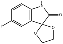 5-iodo-1,3-dihydro-2-oxospiro[2H-indole-3,2'-(1,3)-dioxolane] 结构式