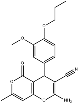 340808-96-0 2-amino-4-(3-methoxy-4-propoxyphenyl)-7-methyl-5-oxo-4H,5H-pyrano[4,3-b]pyran-3-carbonitrile