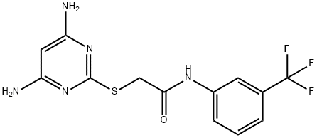 2-[(4,6-diamino-2-pyrimidinyl)sulfanyl]-N-[3-(trifluoromethyl)phenyl]acetamide Structure
