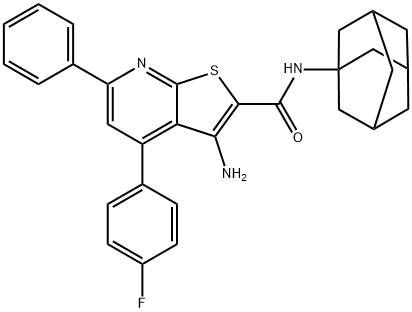 N-(1-adamantyl)-3-amino-4-(4-fluorophenyl)-6-phenylthieno[2,3-b]pyridine-2-carboxamide Structure