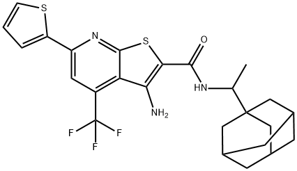 N-[1-(1-adamantyl)ethyl]-3-amino-6-(2-thienyl)-4-(trifluoromethyl)thieno[2,3-b]pyridine-2-carboxamide Structure