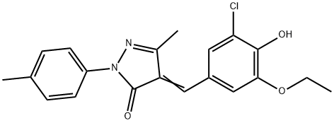 4-(3-chloro-5-ethoxy-4-hydroxybenzylidene)-5-methyl-2-(4-methylphenyl)-2,4-dihydro-3H-pyrazol-3-one Struktur