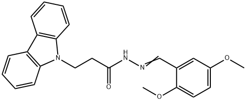 3-(9H-carbazol-9-yl)-N'-(2,5-dimethoxybenzylidene)propanohydrazide 结构式