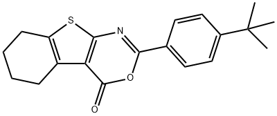 2-(4-tert-butylphenyl)-5,6,7,8-tetrahydro-4H-[1]benzothieno[2,3-d][1,3]oxazin-4-one 结构式