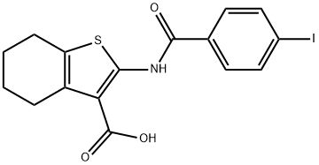 2-[(4-iodobenzoyl)amino]-4,5,6,7-tetrahydro-1-benzothiophene-3-carboxylic acid Structure