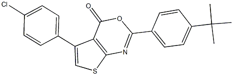 2-(4-tert-butylphenyl)-5-(4-chlorophenyl)-4H-thieno[2,3-d][1,3]oxazin-4-one Struktur