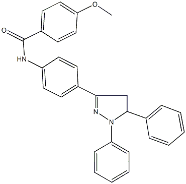 N-[4-(1,5-diphenyl-4,5-dihydro-1H-pyrazol-3-yl)phenyl]-4-methoxybenzamide Structure
