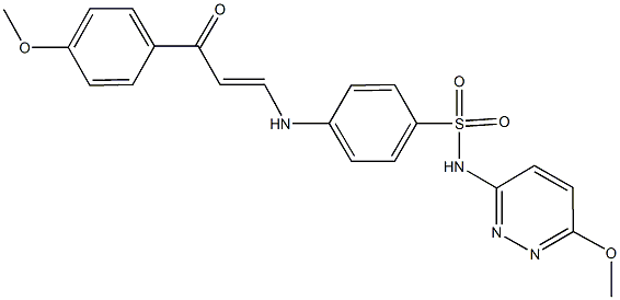 4-{[3-(4-methoxyphenyl)-3-oxo-1-propenyl]amino}-N-(6-methoxy-3-pyridazinyl)benzenesulfonamide Struktur