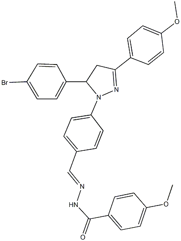 N'-{4-[5-(4-bromophenyl)-3-(4-methoxyphenyl)-4,5-dihydro-1H-pyrazol-1-yl]benzylidene}-4-methoxybenzohydrazide,342389-30-4,结构式