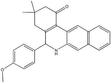 5-(4-methoxyphenyl)-3,3-dimethyl-3,4,5,6-tetrahydrobenzo[b]phenanthridin-1(2H)-one Struktur
