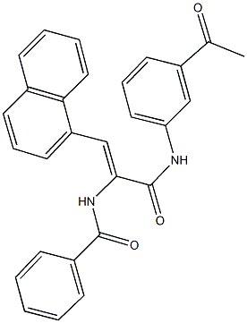 N-[1-[(3-acetylanilino)carbonyl]-2-(1-naphthyl)vinyl]benzamide Structure