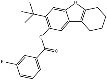 3-tert-butyl-6,7,8,9-tetrahydrodibenzo[b,d]furan-2-yl 3-bromobenzoate Struktur