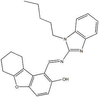 1-{[(1-pentyl-1H-benzimidazol-2-yl)imino]methyl}-6,7,8,9-tetrahydrodibenzo[b,d]furan-2-ol|