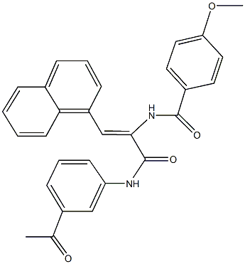 N-[1-[(3-acetylanilino)carbonyl]-2-(1-naphthyl)vinyl]-4-methoxybenzamide Structure