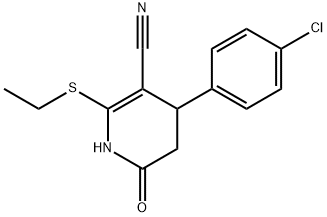 4-(4-chlorophenyl)-2-(ethylsulfanyl)-6-oxo-1,4,5,6-tetrahydro-3-pyridinecarbonitrile Struktur