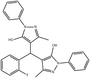 4-[(2-fluorophenyl)(5-hydroxy-3-methyl-1-phenyl-1H-pyrazol-4-yl)methyl]-3-methyl-1-phenyl-1H-pyrazol-5-ol Structure