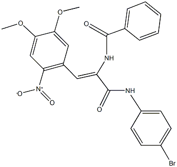 N-(1-[(4-bromoanilino)carbonyl]-2-{2-nitro-4,5-dimethoxyphenyl}vinyl)benzamide Struktur