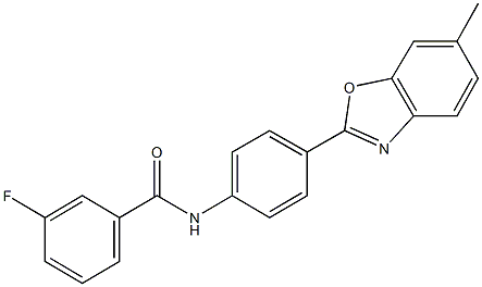 3-fluoro-N-[4-(6-methyl-1,3-benzoxazol-2-yl)phenyl]benzamide|