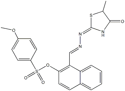 342592-13-6 1-[2-(5-methyl-4-oxo-1,3-thiazolidin-2-ylidene)carbohydrazonoyl]-2-naphthyl 4-methoxybenzenesulfonate