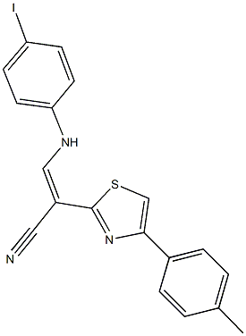 3-(4-iodoanilino)-2-[4-(4-methylphenyl)-1,3-thiazol-2-yl]acrylonitrile 结构式