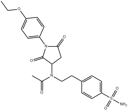 N-{2-[4-(aminosulfonyl)phenyl]ethyl}-N-[1-(4-ethoxyphenyl)-2,5-dioxo-3-pyrrolidinyl]acetamide Struktur