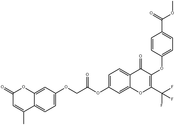 methyl 4-{[7-({[(4-methyl-2-oxo-2H-chromen-7-yl)oxy]acetyl}oxy)-4-oxo-2-(trifluoromethyl)-4H-chromen-3-yl]oxy}benzoate,342779-72-0,结构式