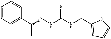 1-phenylethanone N-(2-furylmethyl)thiosemicarbazone Struktur