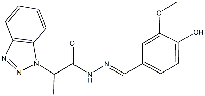 2-(1H-1,2,3-benzotriazol-1-yl)-N'-(4-hydroxy-3-methoxybenzylidene)propanohydrazide Structure