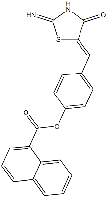 4-[(2-imino-4-oxo-1,3-thiazolidin-5-ylidene)methyl]phenyl 1-naphthoate Struktur