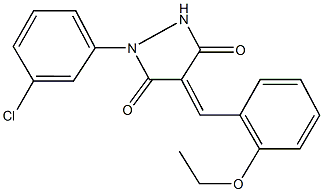 1-(3-chlorophenyl)-4-(2-ethoxybenzylidene)-3,5-pyrazolidinedione Struktur