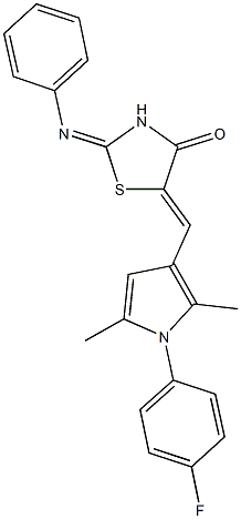 5-{[1-(4-fluorophenyl)-2,5-dimethyl-1H-pyrrol-3-yl]methylene}-2-(phenylimino)-1,3-thiazolidin-4-one|