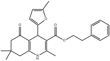 347319-52-2 2-phenylethyl 2,7,7-trimethyl-4-(5-methyl-2-furyl)-5-oxo-1,4,5,6,7,8-hexahydroquinoline-3-carboxylate