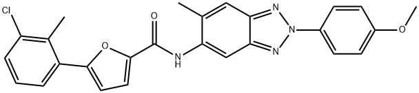 5-(3-chloro-2-methylphenyl)-N-[2-(4-methoxyphenyl)-6-methyl-2H-1,2,3-benzotriazol-5-yl]-2-furamide Struktur