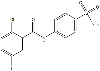 N-[4-(aminosulfonyl)phenyl]-2-chloro-5-iodobenzamide Structure