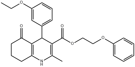 347351-06-8 2-phenoxyethyl 4-(3-ethoxyphenyl)-2-methyl-5-oxo-1,4,5,6,7,8-hexahydro-3-quinolinecarboxylate
