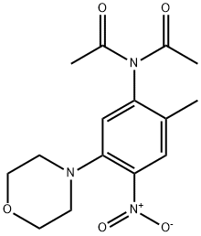 N-acetyl-N-[4-nitro-2-methyl-5-(4-morpholinyl)phenyl]acetamide Struktur