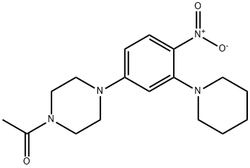 1-acetyl-4-[4-nitro-3-(1-piperidinyl)phenyl]piperazine 结构式