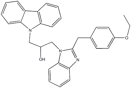 1-(9H-carbazol-9-yl)-3-[2-(4-ethoxybenzyl)-1H-benzimidazol-1-yl]-2-propanol,347369-03-3,结构式