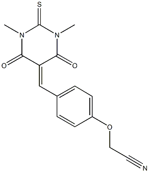 347387-39-7 {4-[(1,3-dimethyl-4,6-dioxo-2-thioxotetrahydro-5(2H)-pyrimidinylidene)methyl]phenoxy}acetonitrile