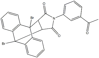 17-(3-acetylphenyl)-1,8-dibromo-17-azapentacyclo[6.6.5.0~2,7~.0~9,14~.0~15,19~]nonadeca-2,4,6,9,11,13-hexaene-16,18-dione Structure