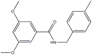 3,5-Dimethoxy-N-[(4-methylphenyl)methyl]benzamide, 349108-79-8, 结构式