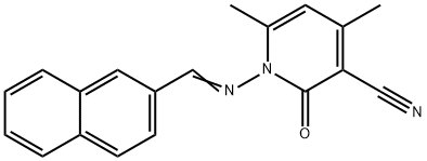 4,6-dimethyl-1-[(2-naphthylmethylene)amino]-2-oxo-1,2-dihydro-3-pyridinecarbonitrile,349475-52-1,结构式