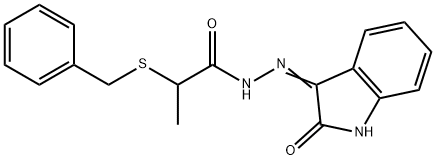 349493-09-0 2-(benzylsulfanyl)-N'-(2-oxo-1,2-dihydro-3H-indol-3-ylidene)propanohydrazide