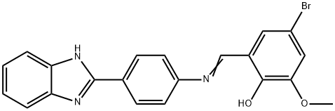 2-({[4-(1H-benzimidazol-2-yl)phenyl]imino}methyl)-4-bromo-6-methoxyphenol Struktur