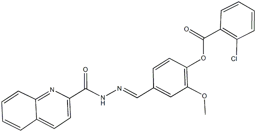 349568-71-4 2-methoxy-4-[2-(2-quinolinylcarbonyl)carbohydrazonoyl]phenyl 2-chlorobenzoate